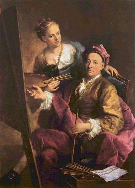 unknow artist Selbstportrat des Kenstlers mit seiner Tochter oil painting picture